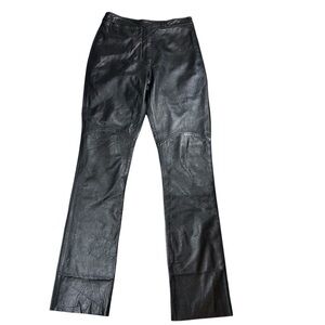 Wilsons Black Leather Pants Lined High-Rise Heavyweight Moto - Size 10
